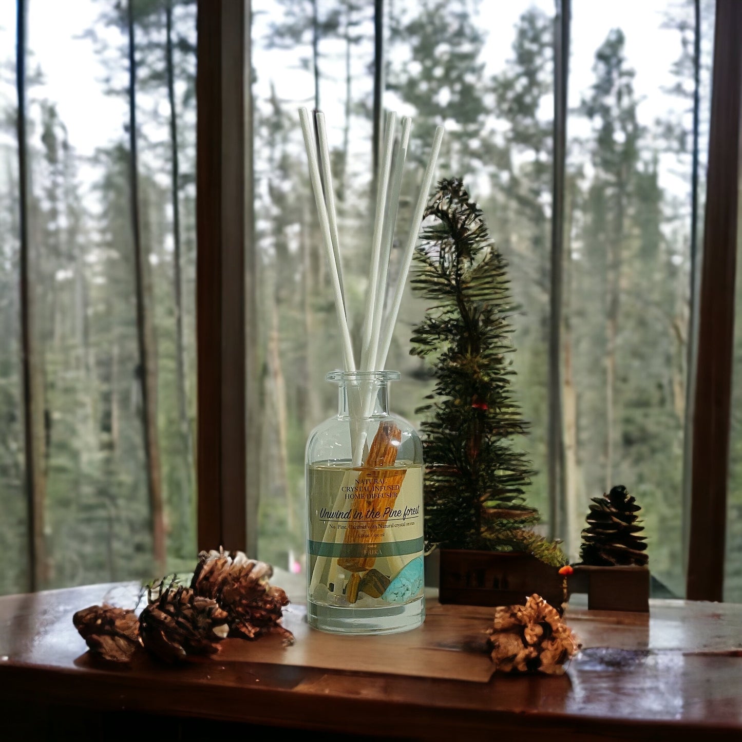 Unwind in the Pine Forest Natural crystal infused home diffuser